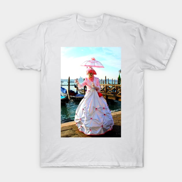 Woman in carnival costume in front of Grand Canal T-Shirt by KristinaDrozd